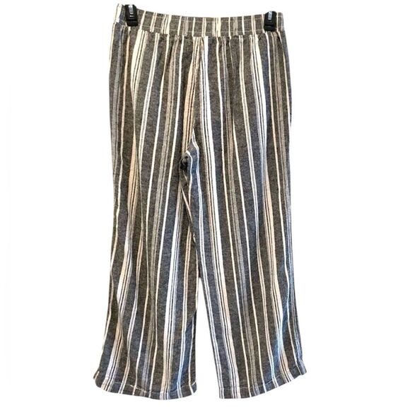 Briggs NY High Waisted Linen Wide Leg Pants Gray & White Striped Women’s Large - Picture 4 of 6